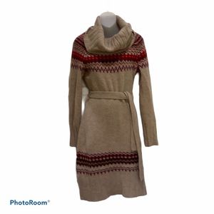 Moda Int. Cowl neck sweater dress with belt medium